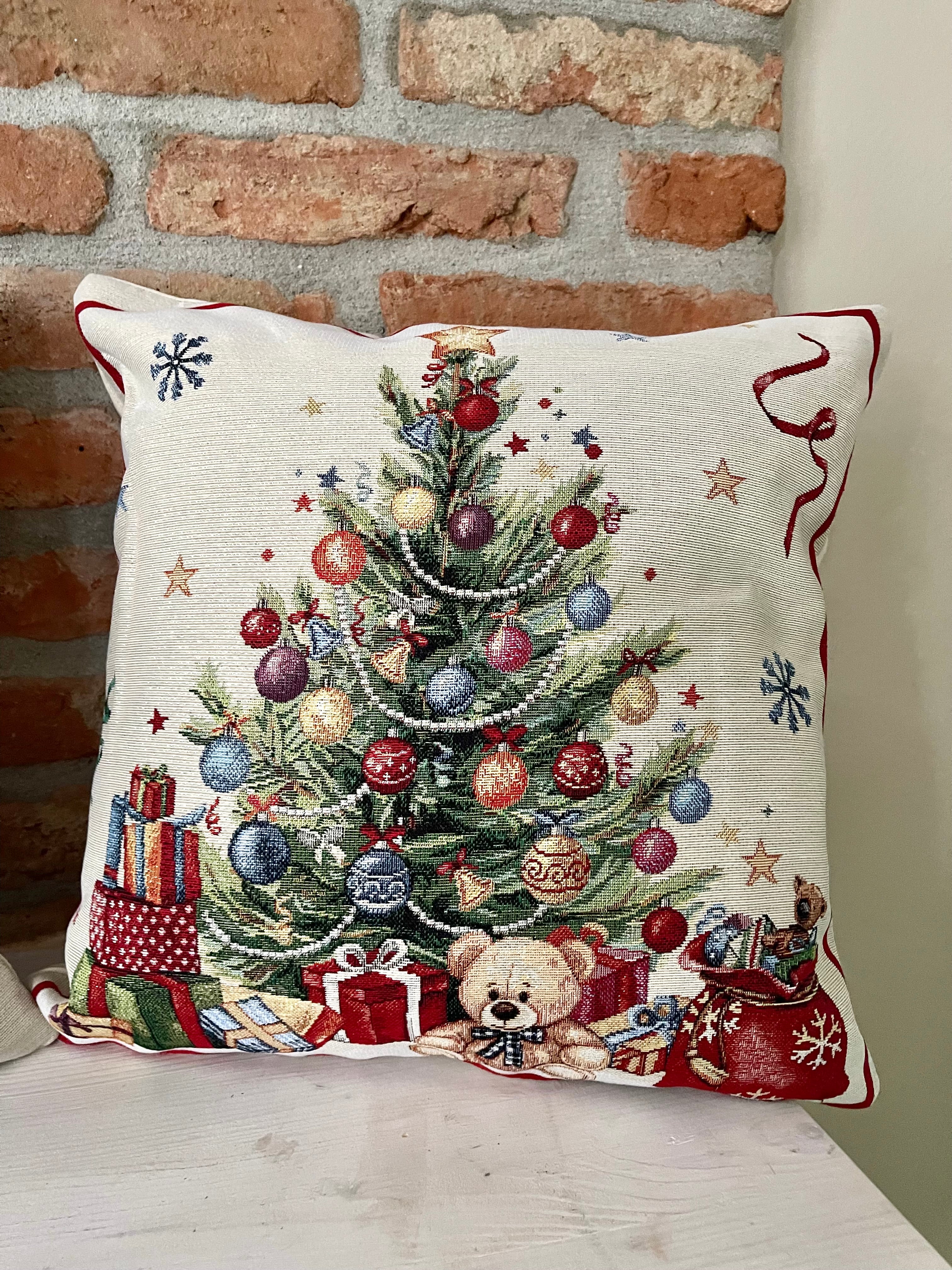 Cuscino XMAS TREE in gobelin con fili in lurex