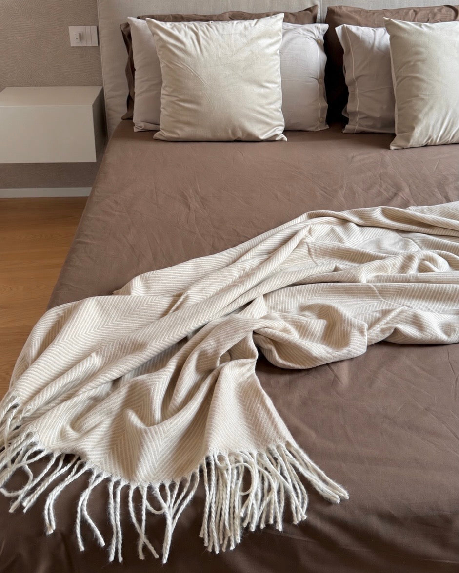 Coperta ORLEANS 130x170cm con frange - 2 colori