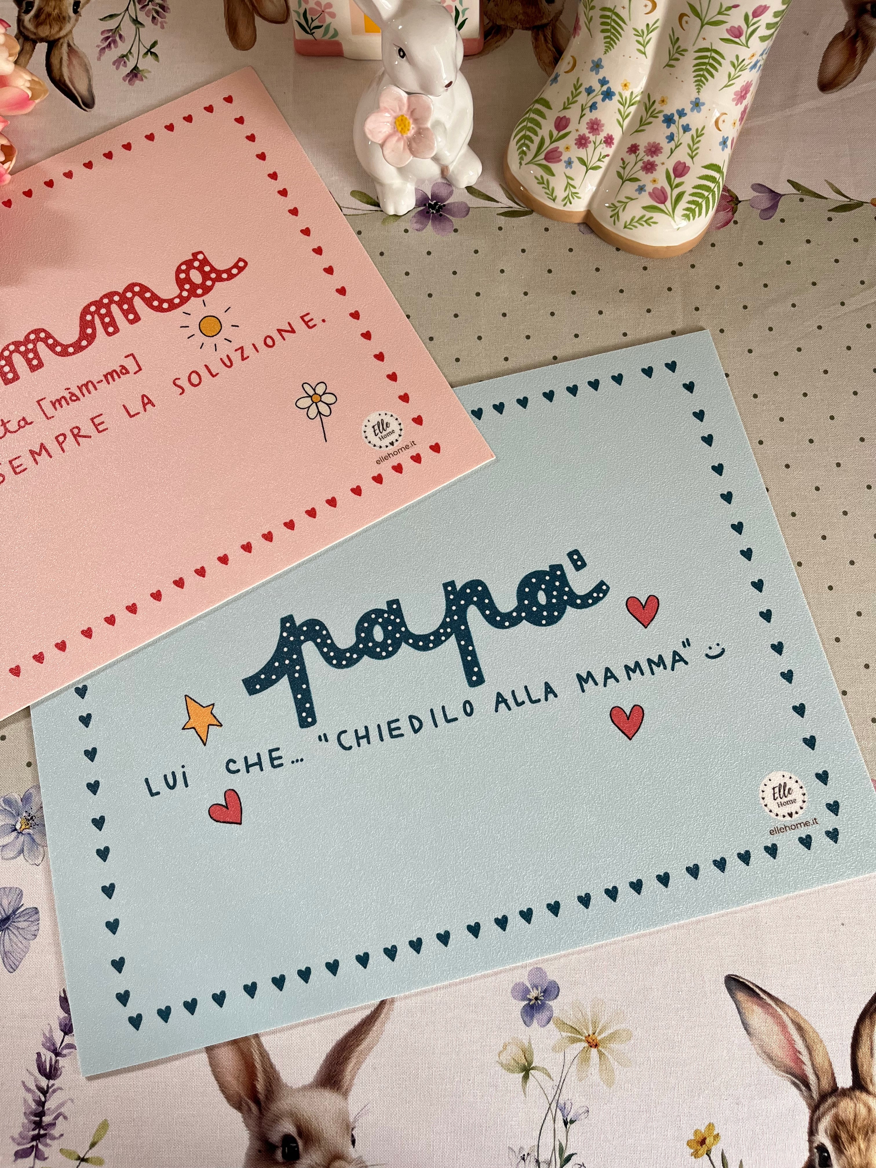 NUOVE tovagliette MAMMA PAPA' (vendute singolarmente)