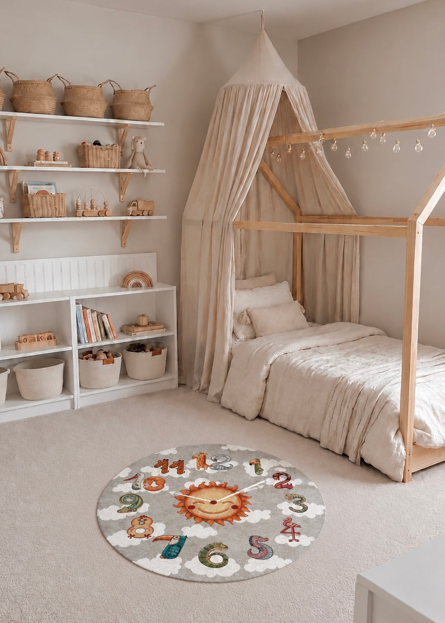 -50%✨ Tappeto arredo bimbi IT'S PLAY O' CLOCK - 3 varianti colore