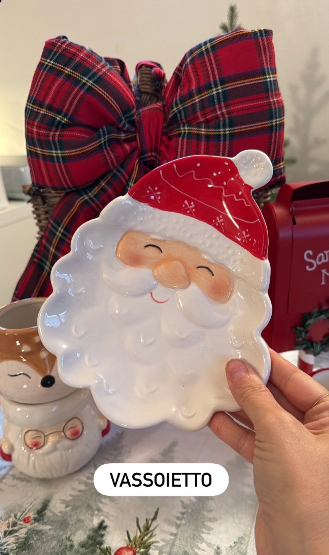 Vassoio piatto in ceramica SANTA CLAUS