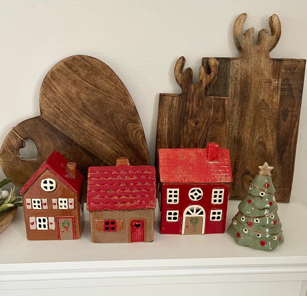 Casette portatealight RED XMAS in ceramica