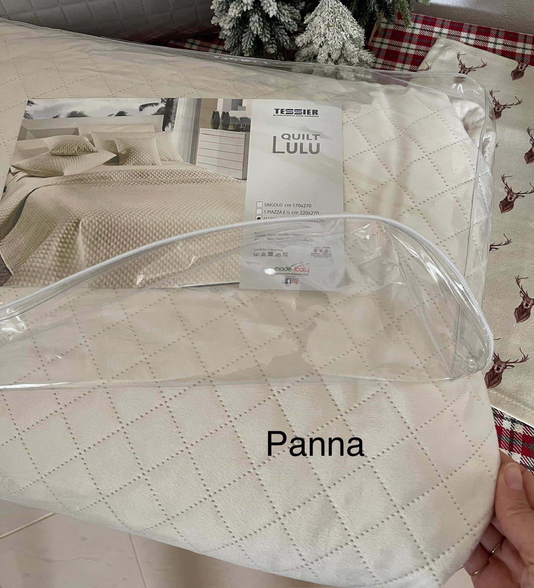 Copriletto trapuntato LULU in velluto - matrimoniale