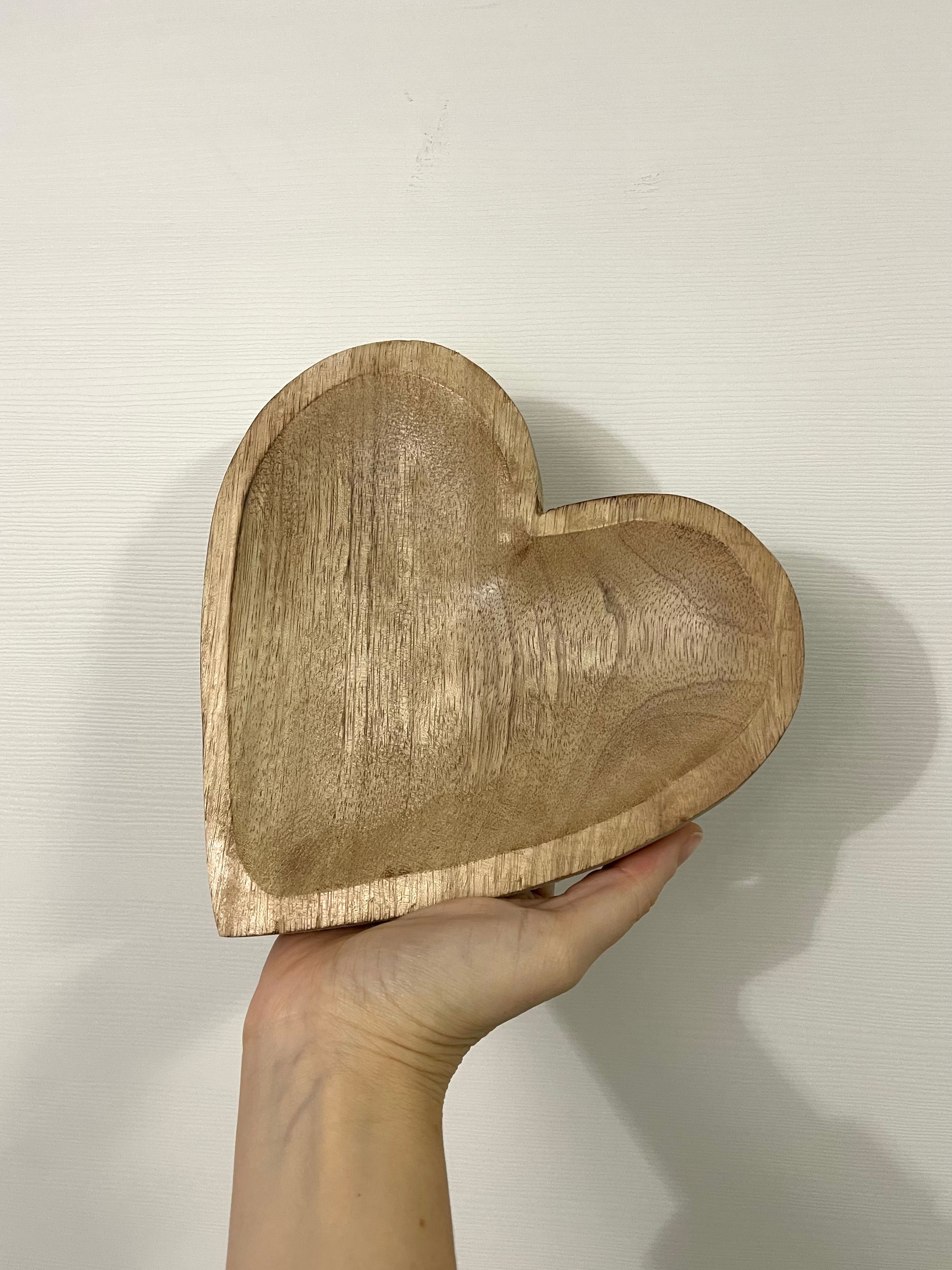 Vassoio/svuotatasche CUORE in legno