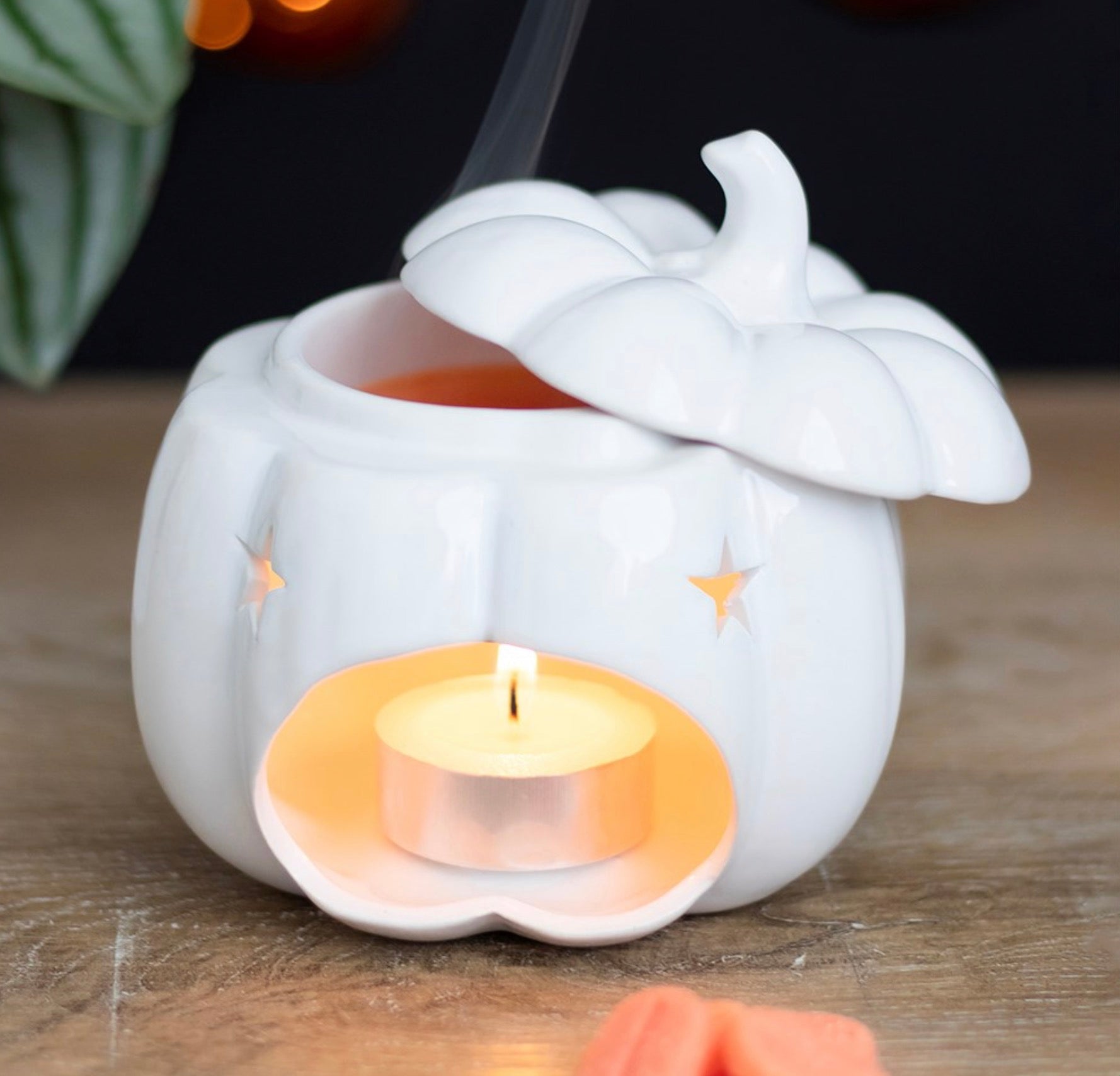 Bruciatore oli profumati / cera di soia ZUCCA BIANCA