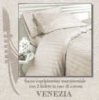 PARURE COPRIPIUMINO matrimoniale in RASO di cotone - VENEZIA - 2 colori