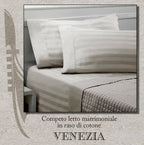 PARURE COPRIPIUMINO matrimoniale in RASO di cotone - VENEZIA - 2 colori