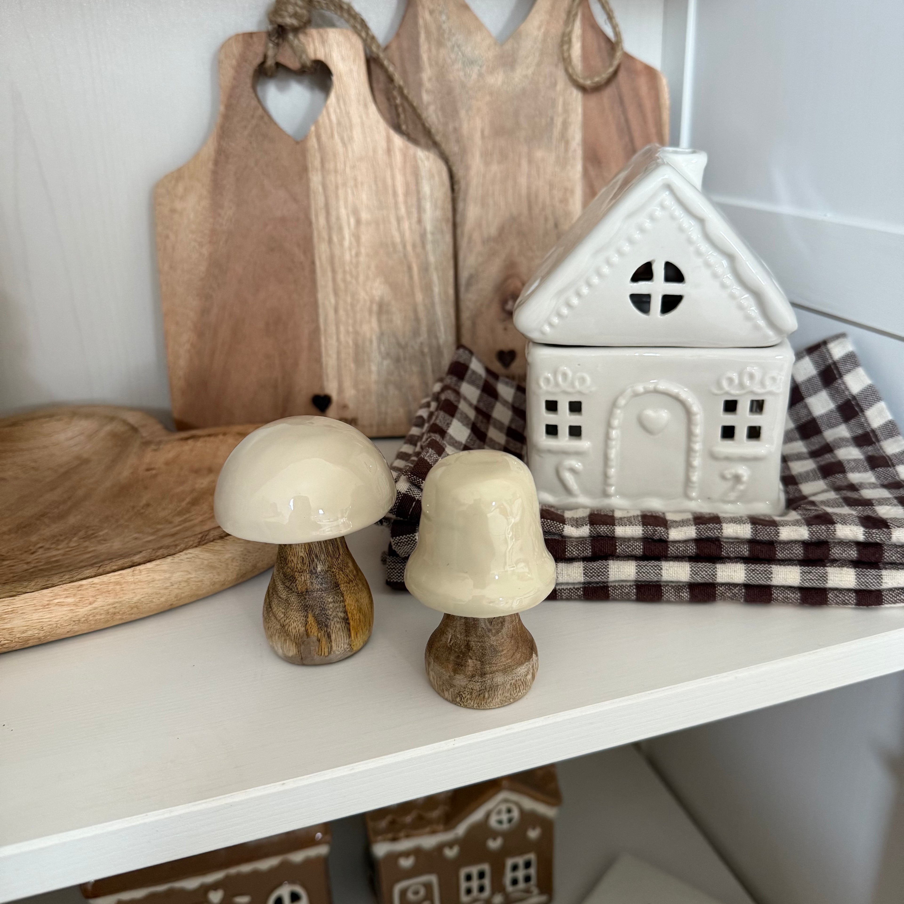 Coppia funghetti in legno