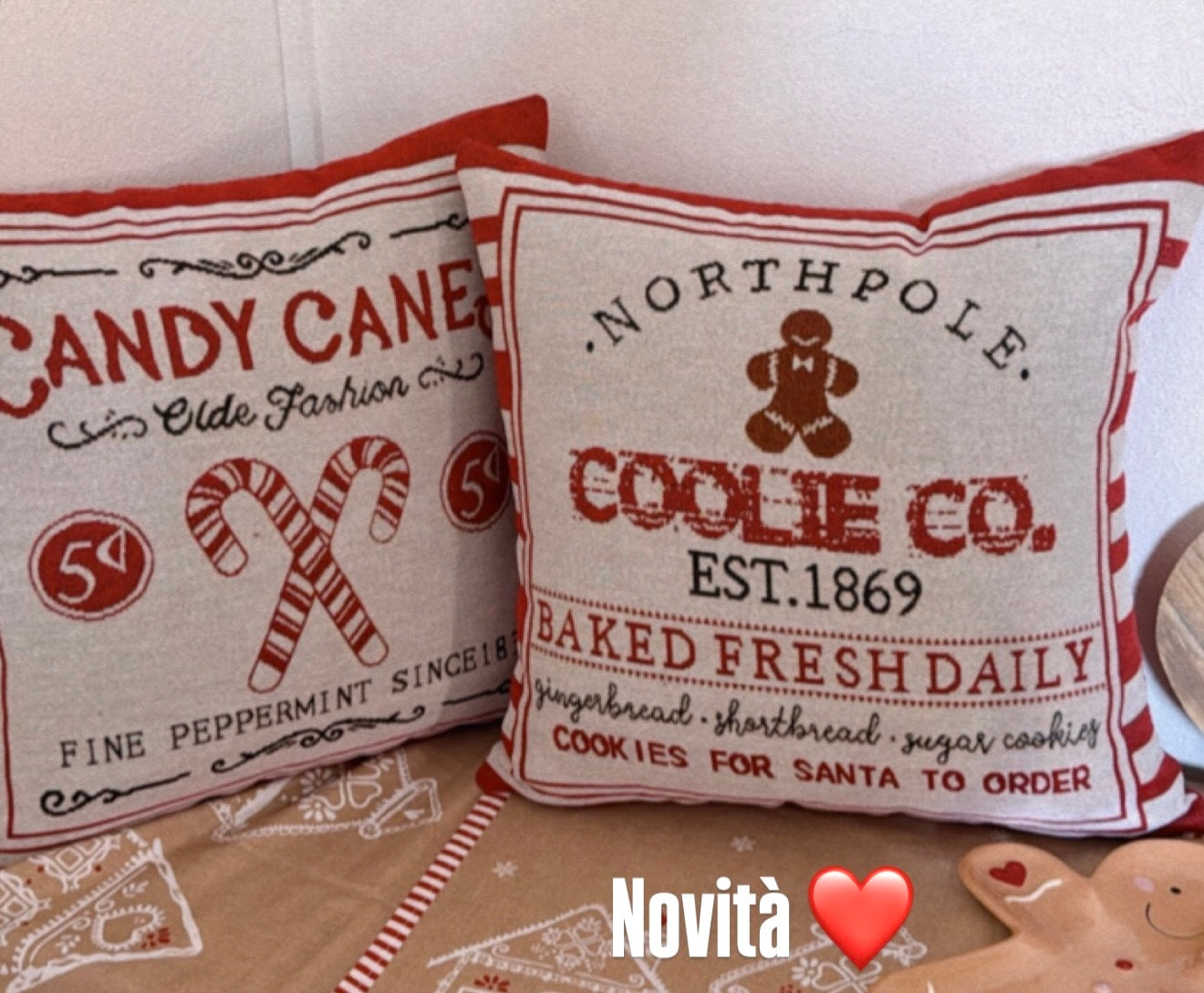 Cuscino COOKIES & CANDY CANE - venduti singolarmente