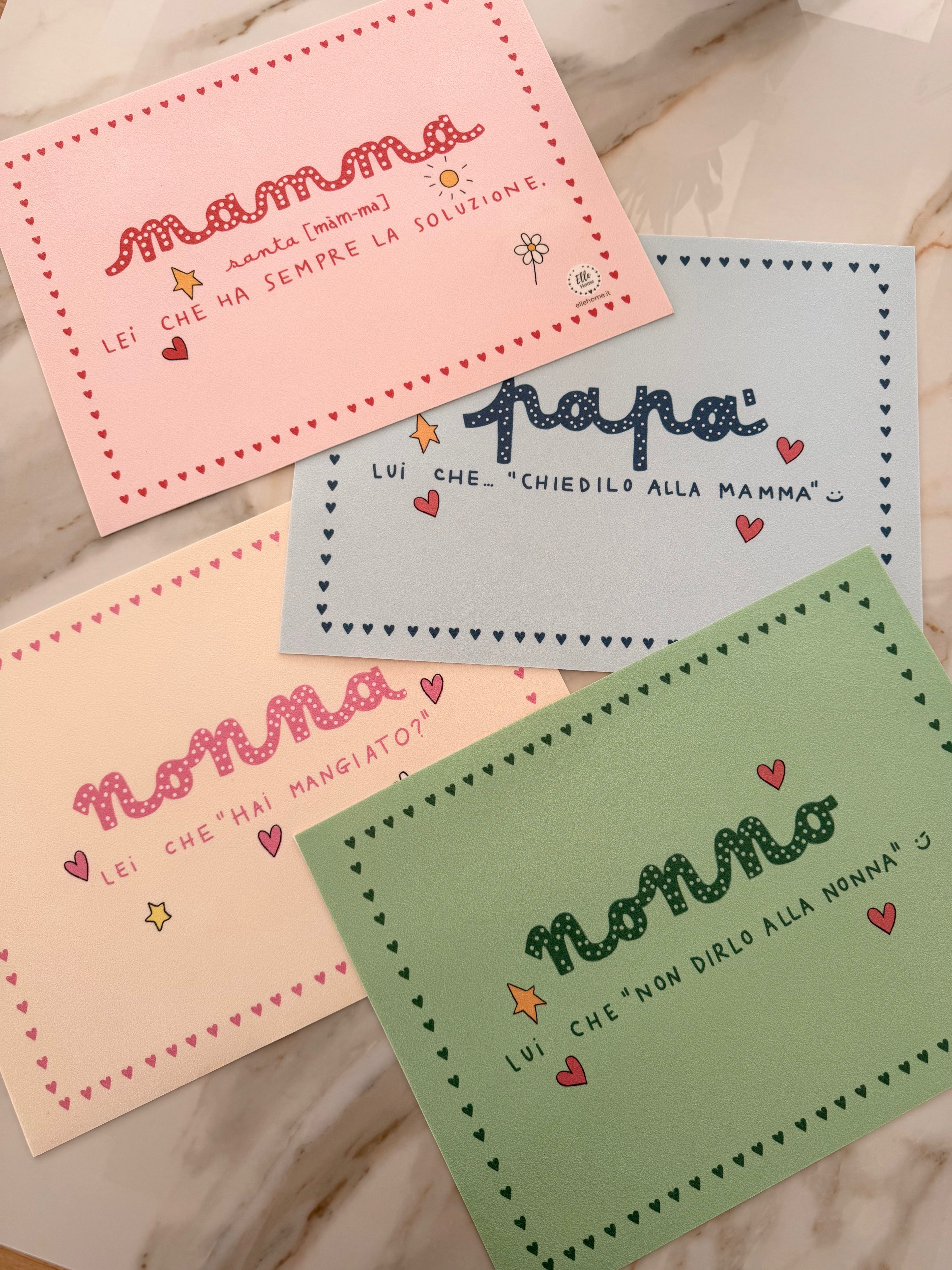 NUOVE tovagliette FAMILY (vendute singolarmente)