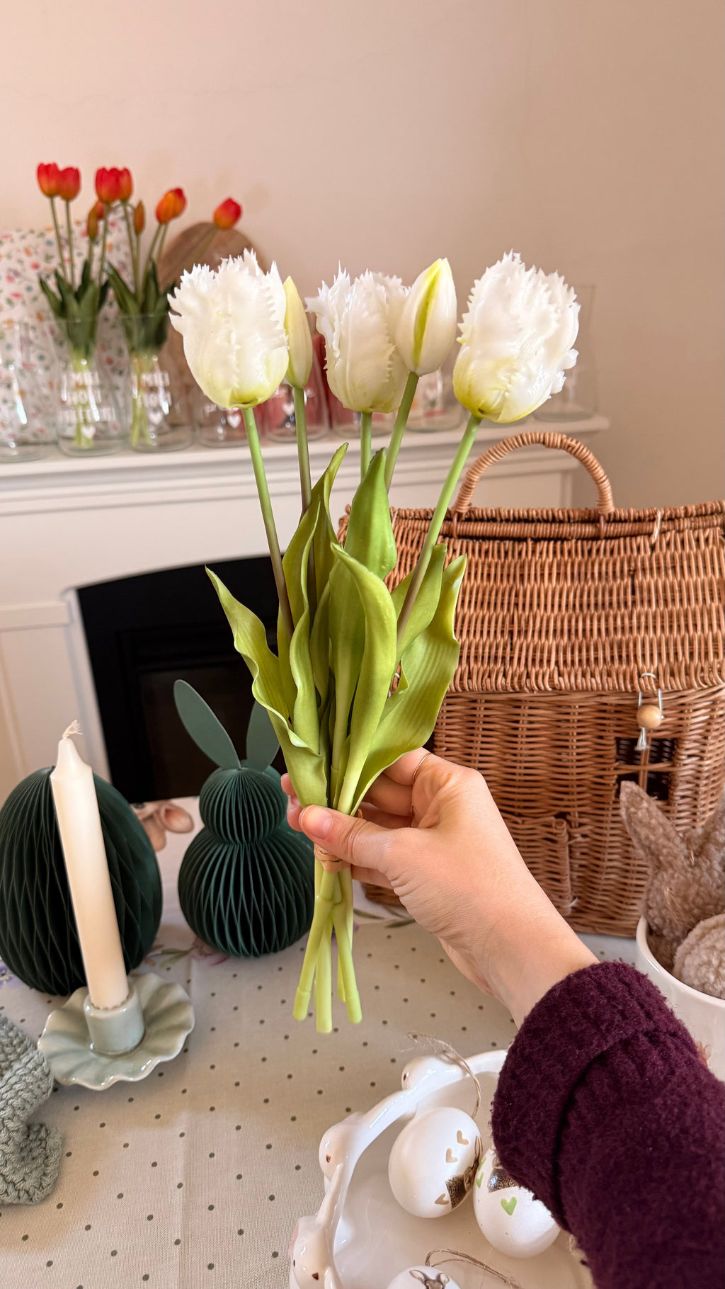 Mazzo TULIPANI SFRANGIATI 40cm - 8 varianti colore