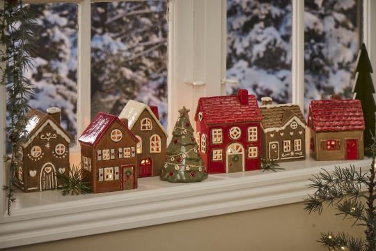 Casette portatealight RED XMAS in ceramica