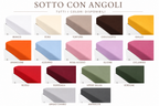 Lenzuolo sotto con angoli tinta unita 100% cotone - diversi COLORI e MISURE