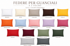 Coppia di federe tinta unita 100% cotone VARI COLORI - personalizzabili con ricamo