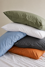 Coppia di federe tinta unita 100% cotone VARI COLORI - personalizzabili con ricamo