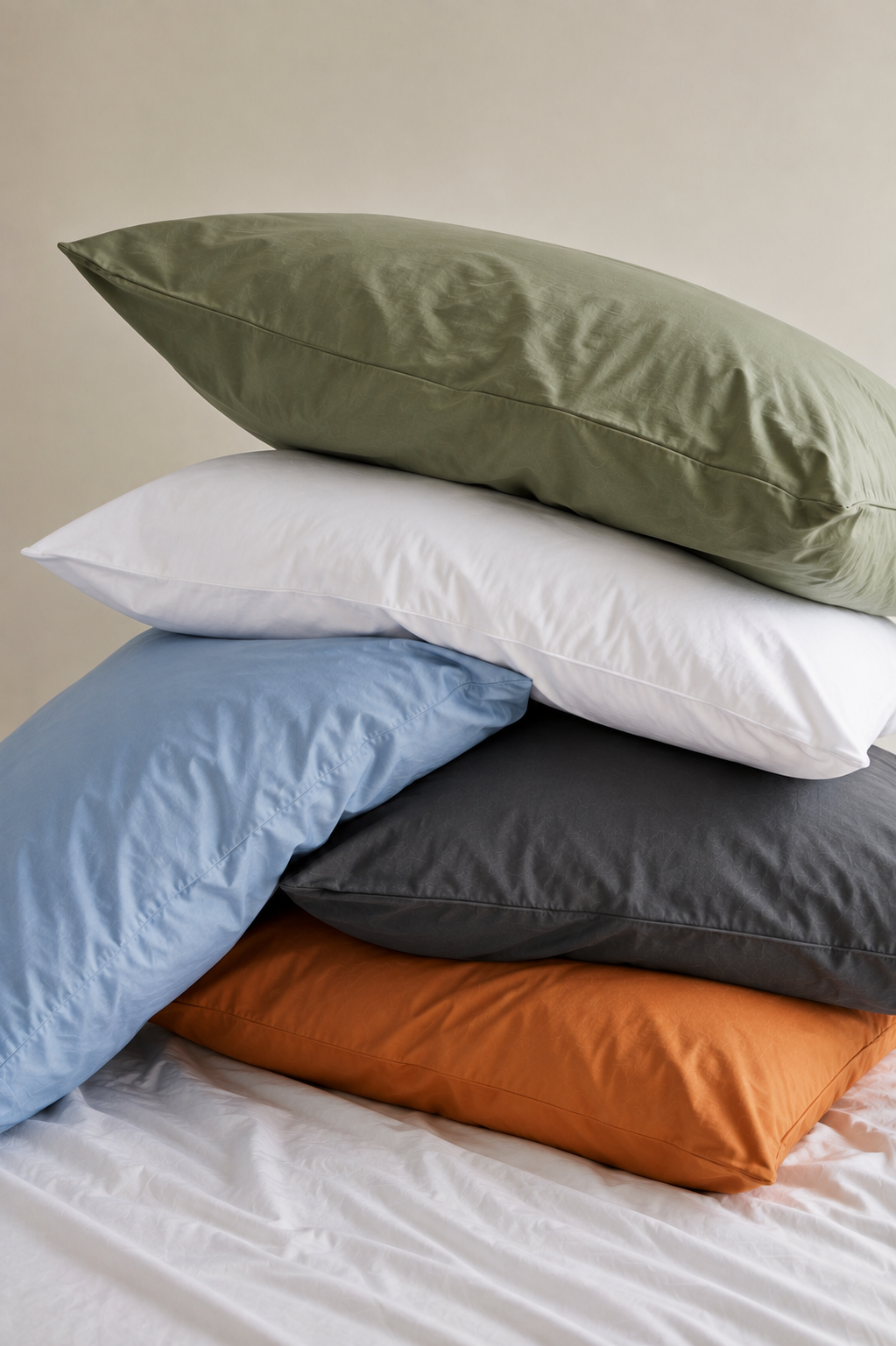 Coppia di federe tinta unita 100% cotone VARI COLORI - personalizzabili con ricamo