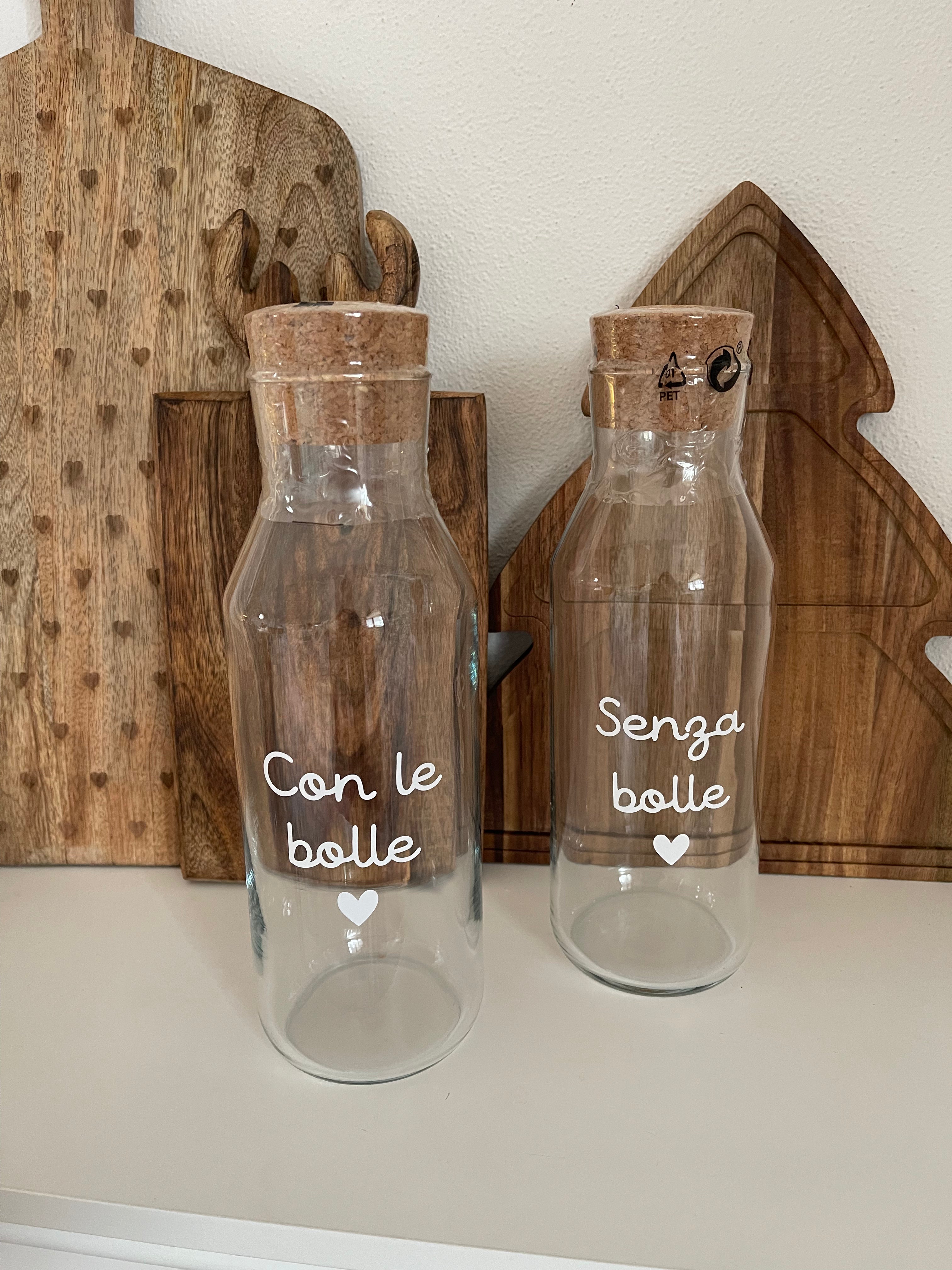 BOTTIGLIA CARAFFA (grande) con le bolle - senza bolle