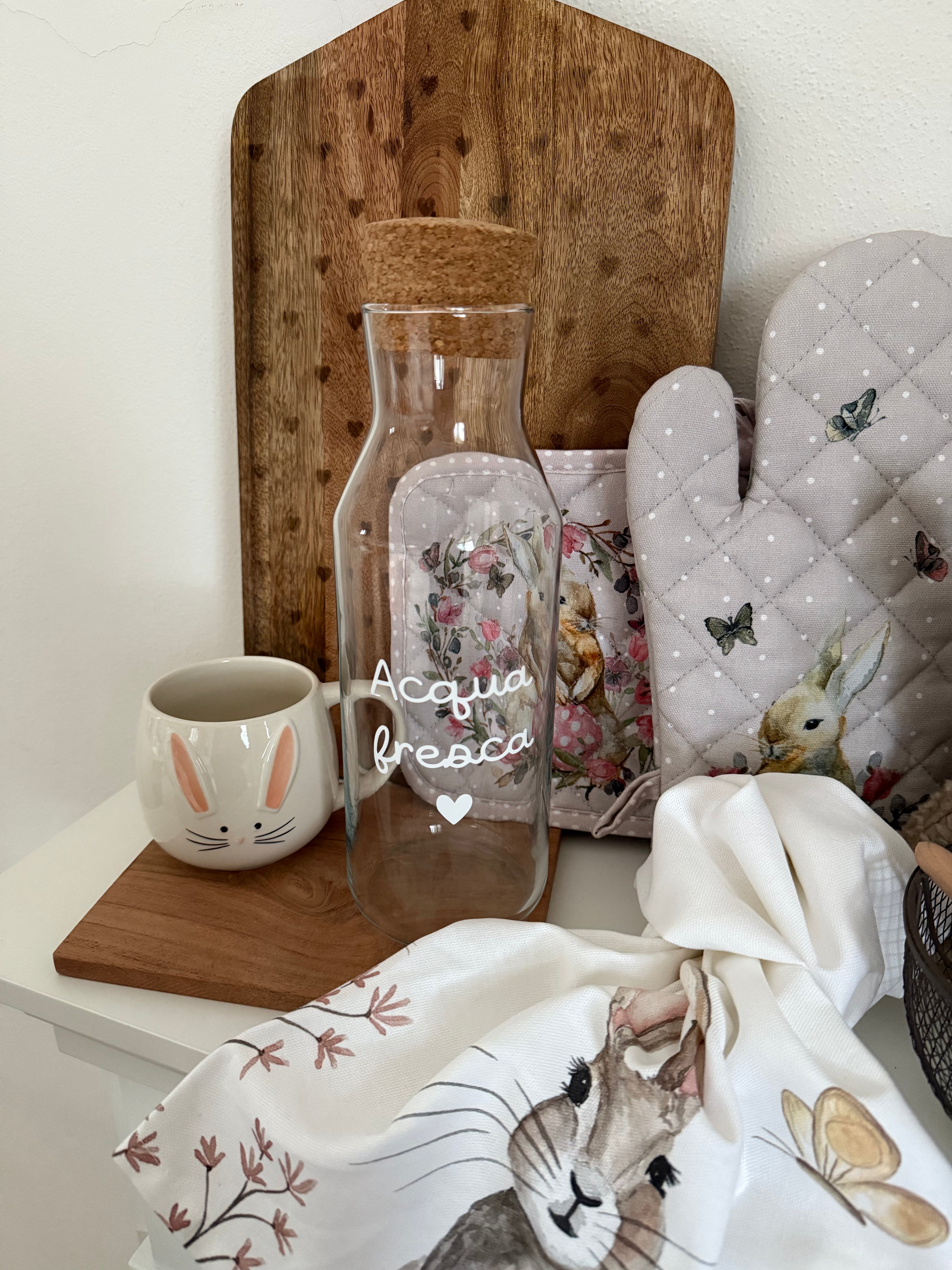 Bottiglia caraffa ACQUA FRESCA con tappo in sughero