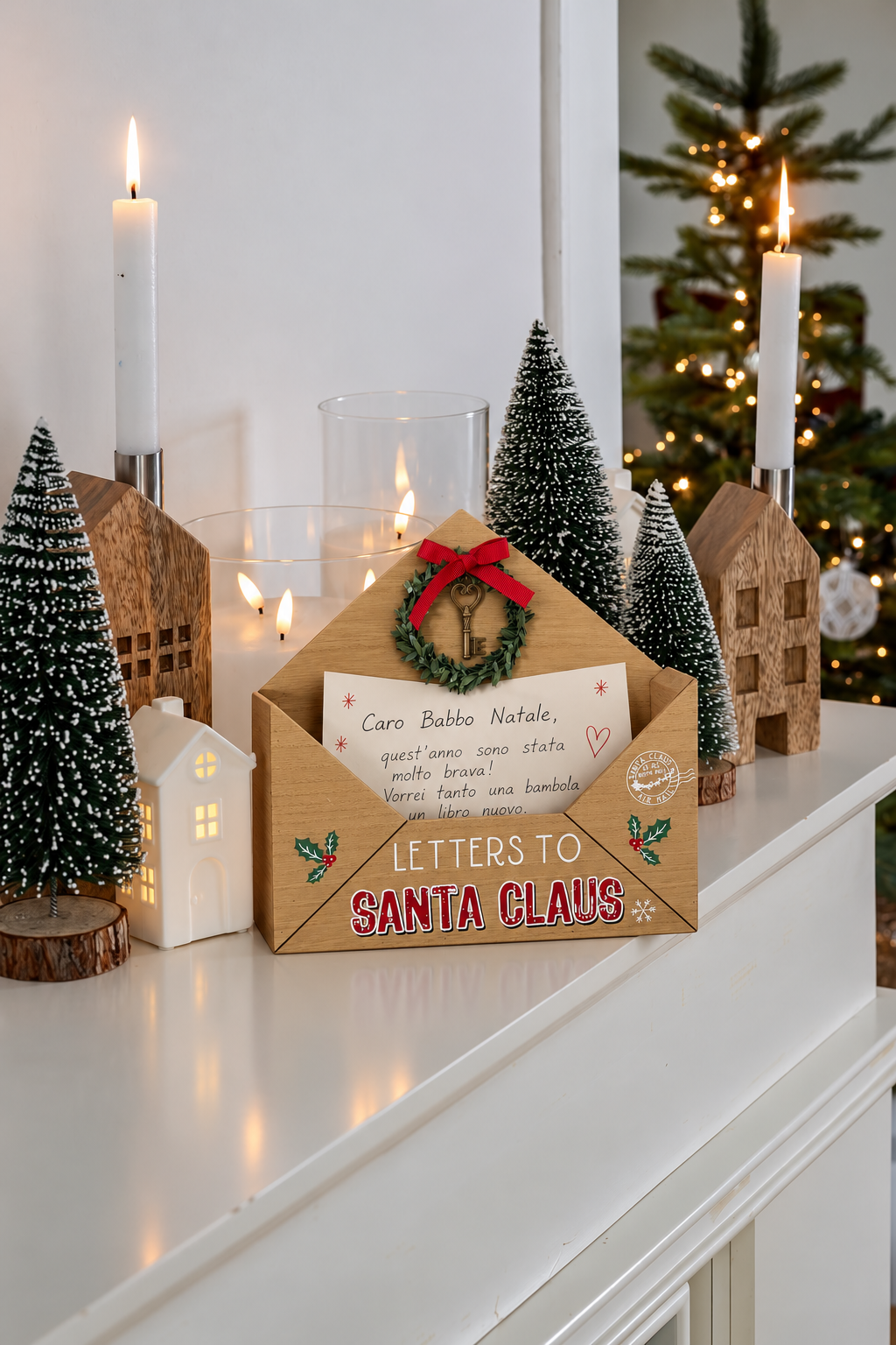 -50% sconto 💌✨ Portalettere in legno LETTERS TO SANTA 🎅🏻