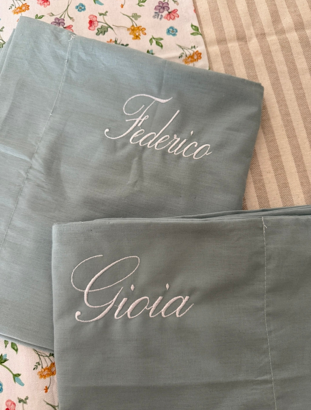 Completo letto tinta unita ROSA - personalizzabile