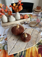 Decorazione ZUCCA MARRONE in velluto - 2 misure