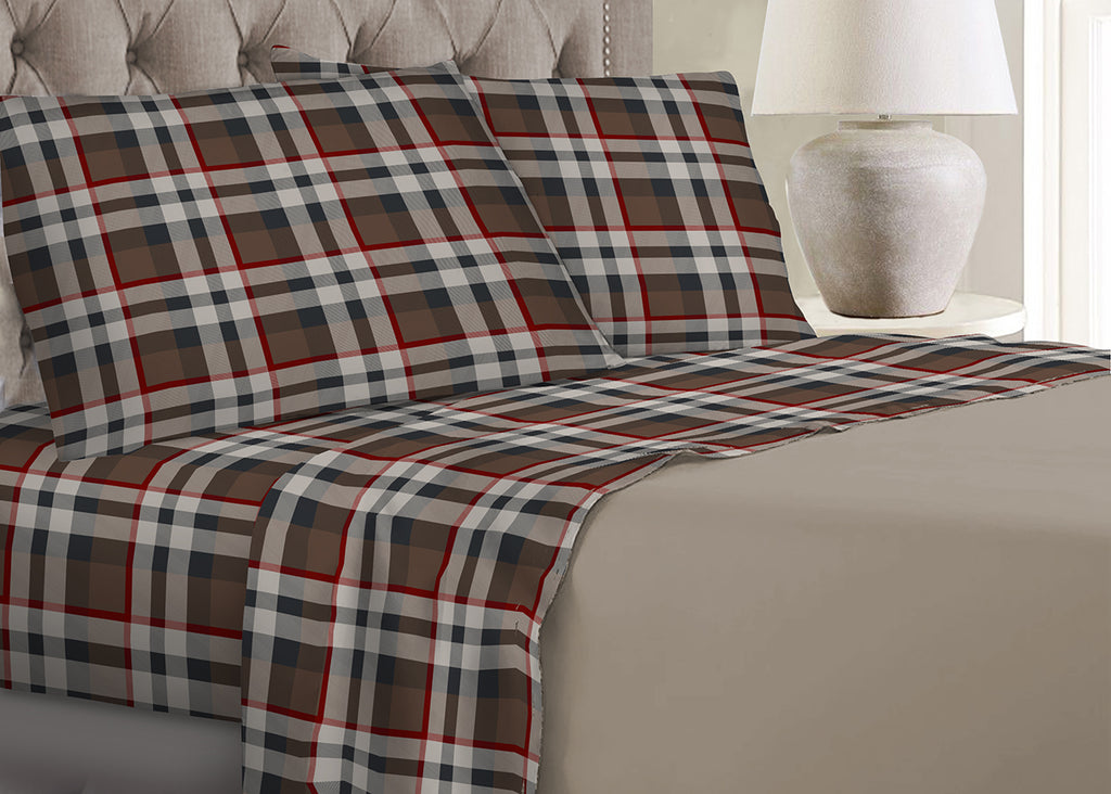 Completo letto SCOZIA matrimoniale in FLANELLA