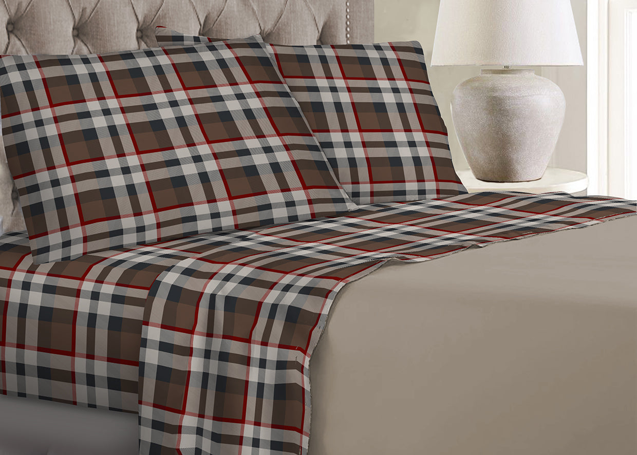 Completo letto SCOZIA matrimoniale in FLANELLA