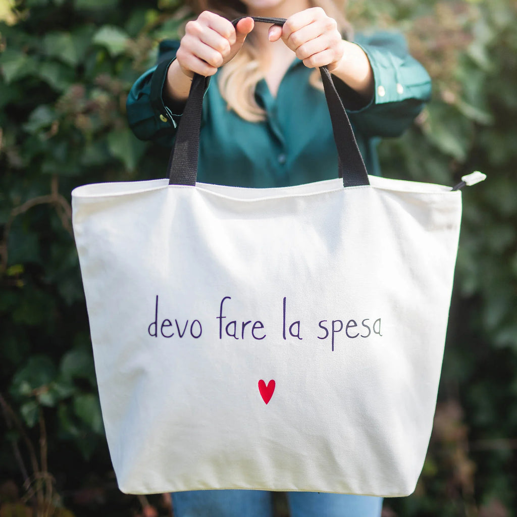 Borsa in canvas DEVO FARE LA SPESA