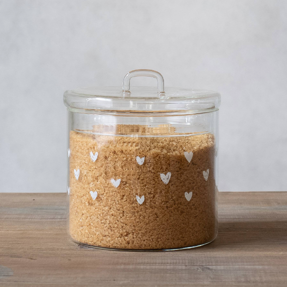 Barattolo in vetro borosilicato CUORICINI
