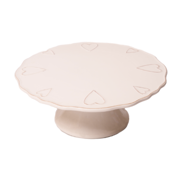 Alzata TORTA in ceramica con cuoricini