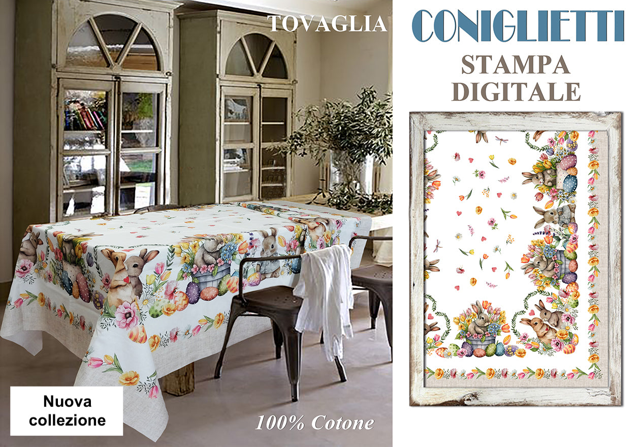 Nuova Tovaglia CONIGLIETTI 🐰 in stampa digitale