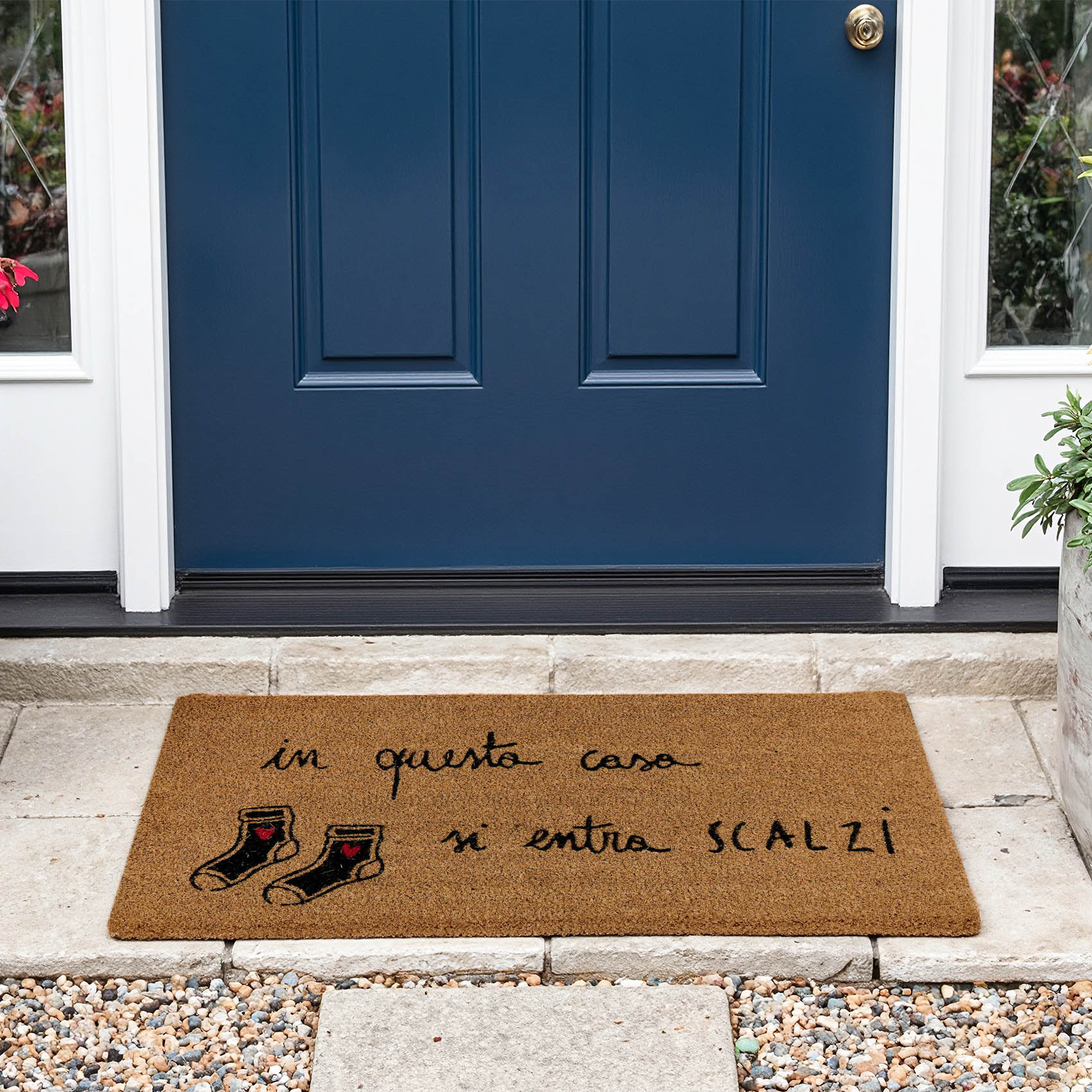 Maxi zerbino SI ENTRA SCALZI in fibra di cocco 75x45cm