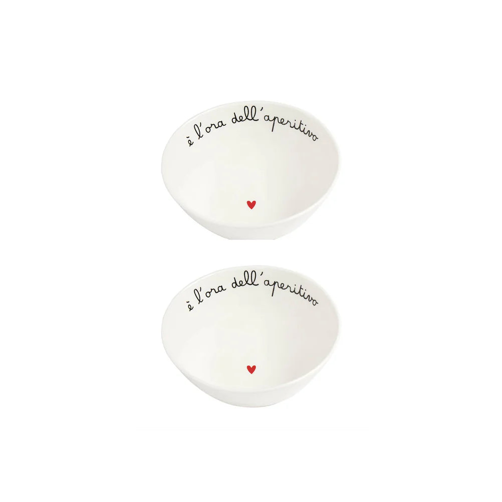 Set 2 coppette E' L'ORA DELL'APERITIVO d12,5 cm (PICCOLE)