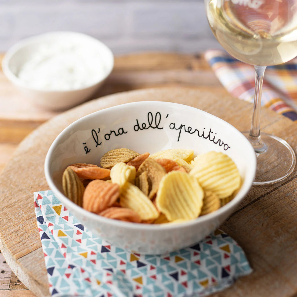 Set 2 coppette E' L'ORA DELL'APERITIVO d15cm (GRANDI)