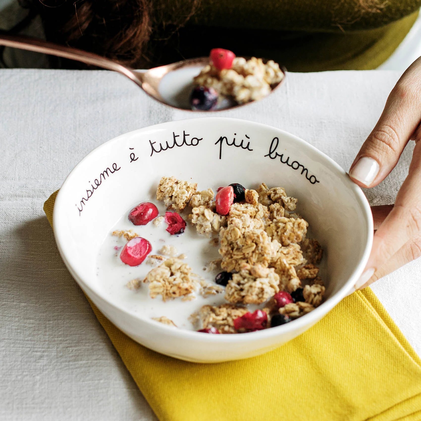 Set 2 coppette INSIEME TUTTO E' PIU' BUONO d12,5 cm (PICCOLE)