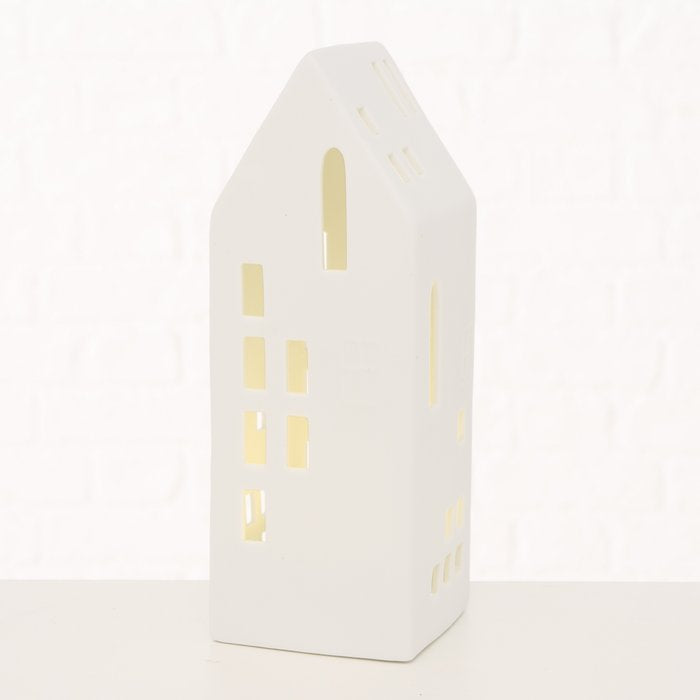 Casetta porcellana Hygge Home a luce a Led - h 21 cm