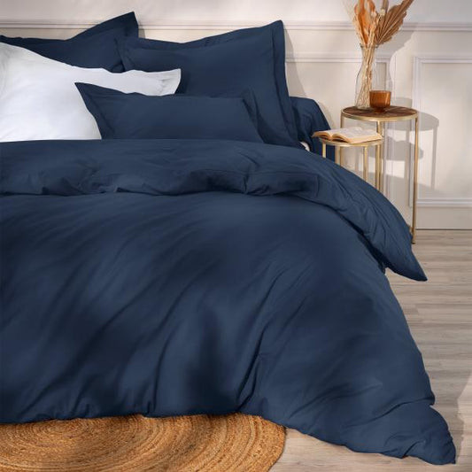 Parure copripiumino tinta unita BLU NOTTE - personalizzabile
