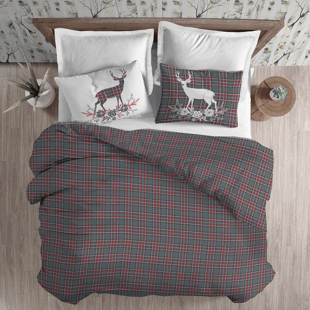 Parure Copripiumino TARTAN CERVO - 4 varianti colore