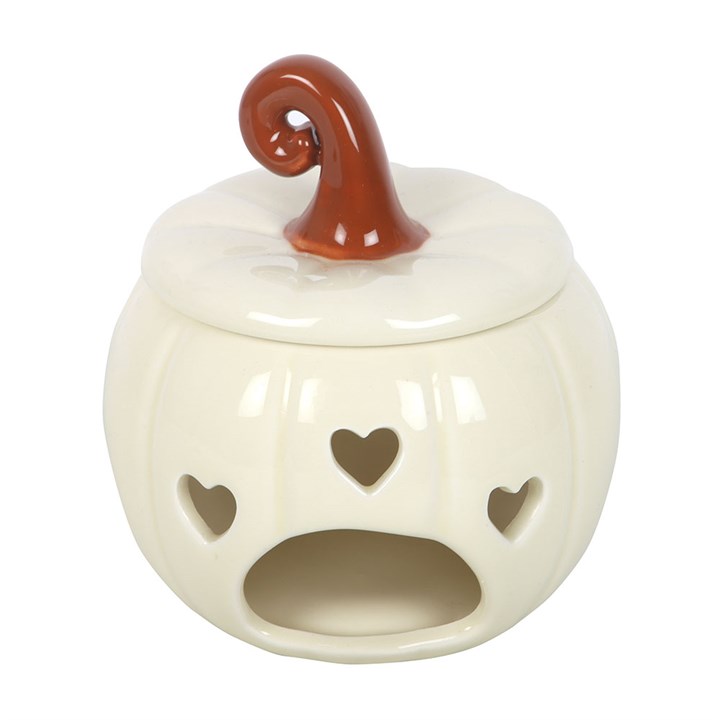 Bruciatore oli profumati / cera di soia CURLY PUMPKIN bianca