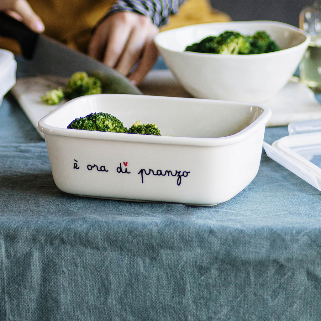 Contenitore in gres E' L'ORA DI PRANZO misura L
