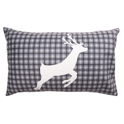-50% ✨Cuscino ALCE tartan grigio 30x50cm 100% cotone