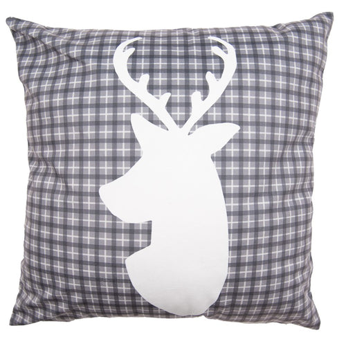 -50% ✨ Cuscino ALCE tartan grigio 45x45cm 100% cotone