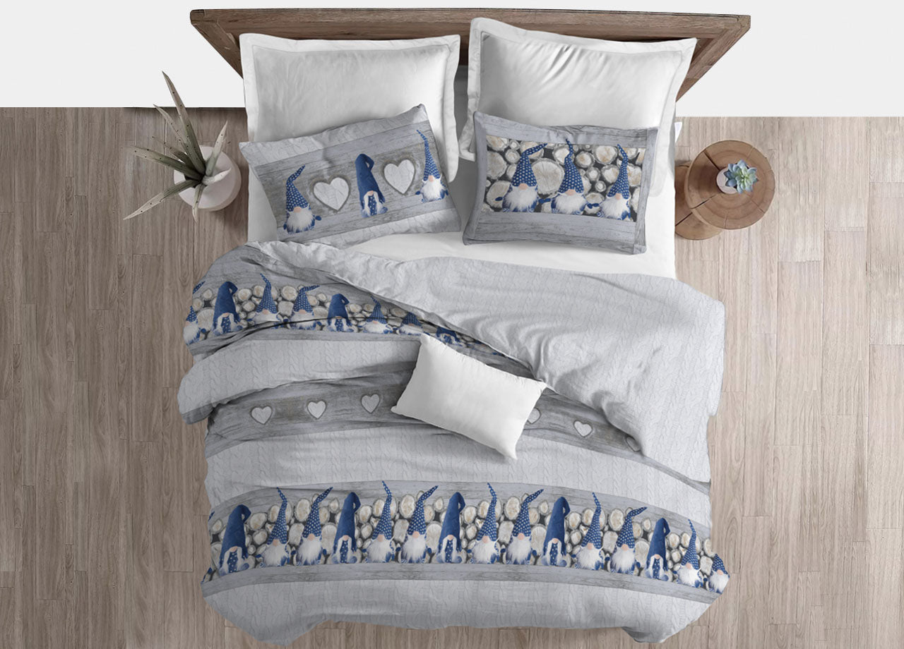 Parure Copripiumino GNOMI DEL BOSCO in FLANELLA - diversi colori