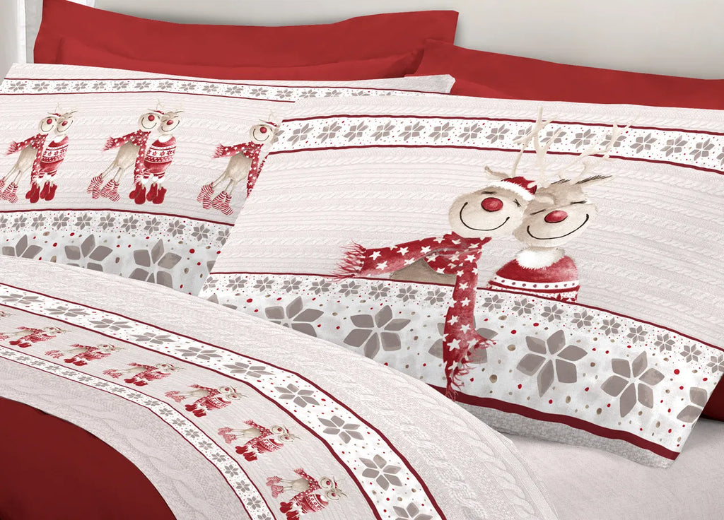 Completo letto flanella RENNE SIMPATICHE