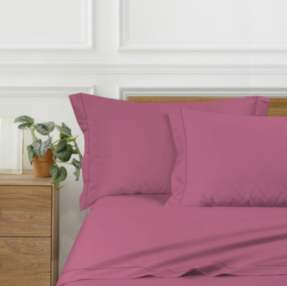 COMPLETO LETTO matrimoniale in RASO di cotone - MALVA personalizzabile