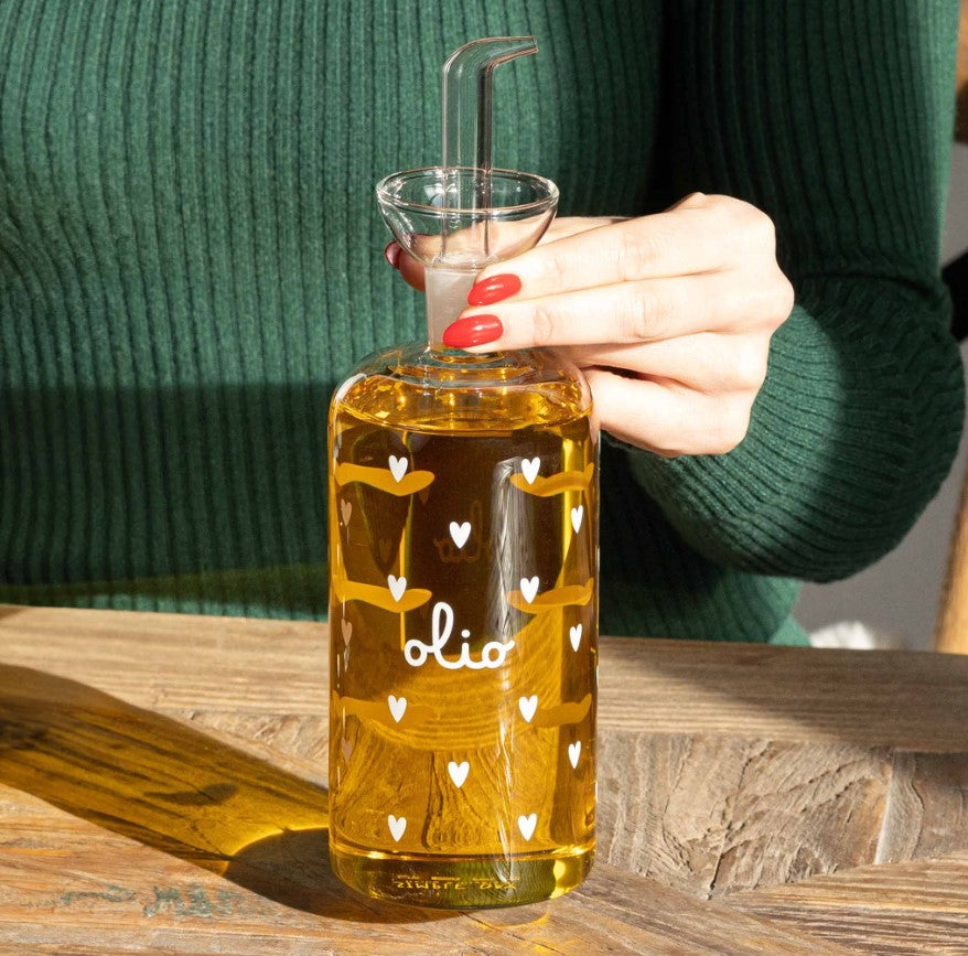 Bottiglia Olio - 570 ml con Cuori