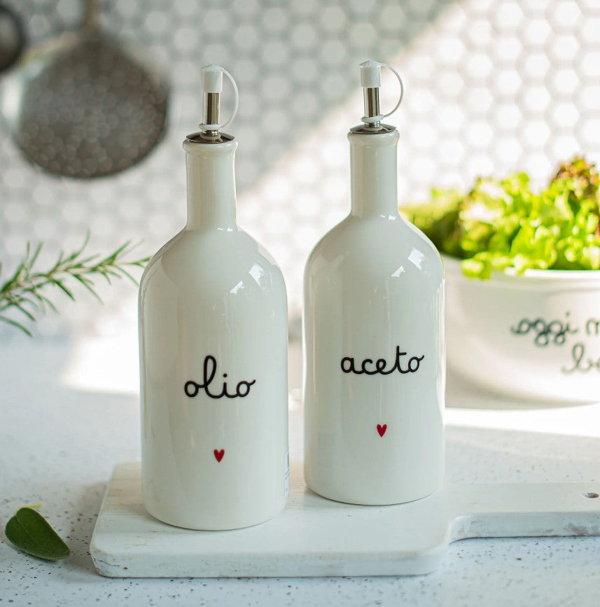 Bottiglia Olio ❤️ Aceto ❤️ (vendute singolarmente) in gres