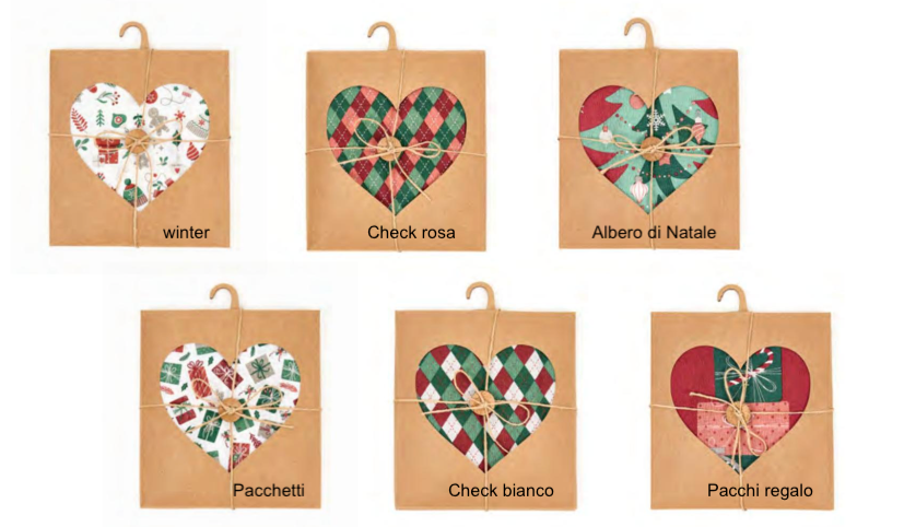 Set 2 strofinacci WINTER con pack a cuore