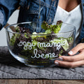 Insalatiera OGGI MANGIO BENE - diam 22cm vetro borosilicato