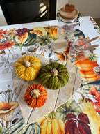 Decorazione ZUCCA VERDE in tessuto bouclè 12X10cm